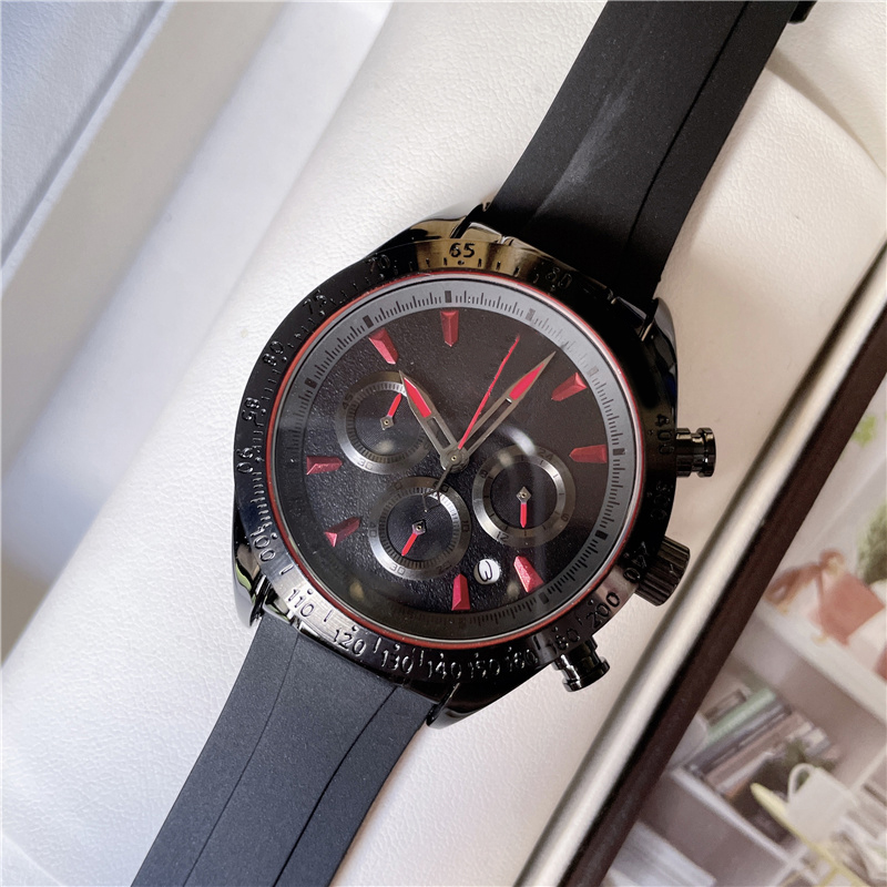 Orologi da polso di marca di moda Uomo Uomo Casual Stile sportivo Lusso Tutti i quadranti Orologio da polso al quarzo con cinturino in silicone da lavoro TR 01