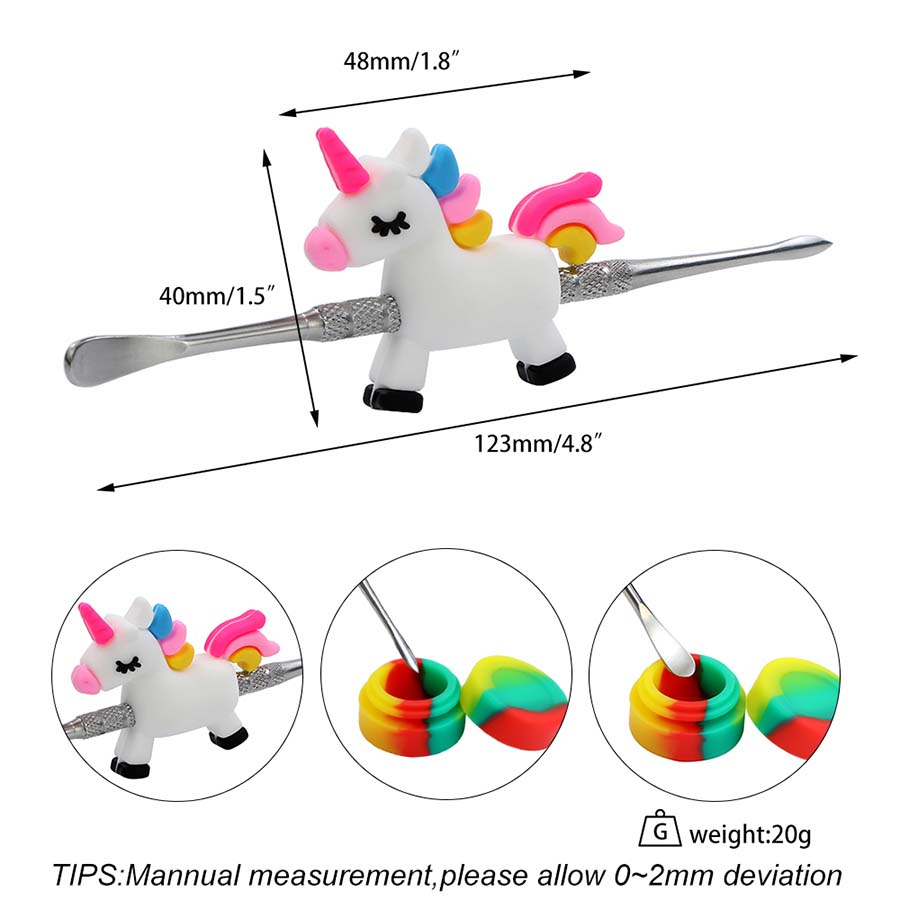 Rökningstillbehör Rainbow Shape Dab Tools Metal Tool With Silicone Hold Handhylsa