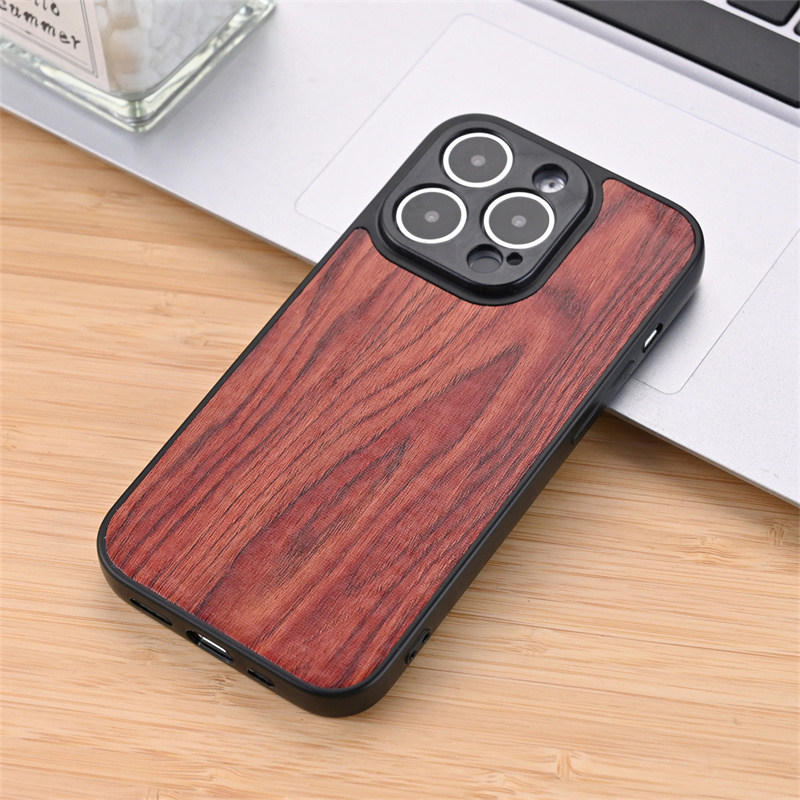 Coque de téléphone en cuir PU à Grain de bois, étui Anti-chute et antichoc pour iphone 14 Plus 13 12 11 Pro Max