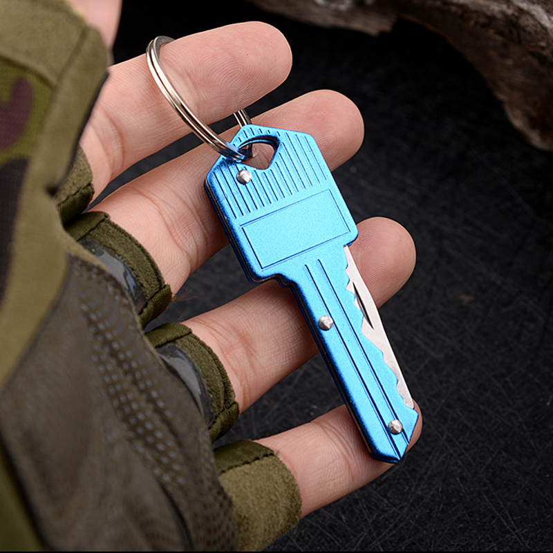 Mini Key Knives rostfri vikning kniv nyckelringar utomhus camping jakt taktiska strid knivar överlevnadsverktyg