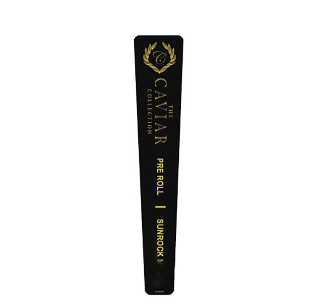 116mm Prerolls Cone Joint Caviar Black Child Proof Plastic Tube Packaging WIth CR Black Lids Gold lettered sticker