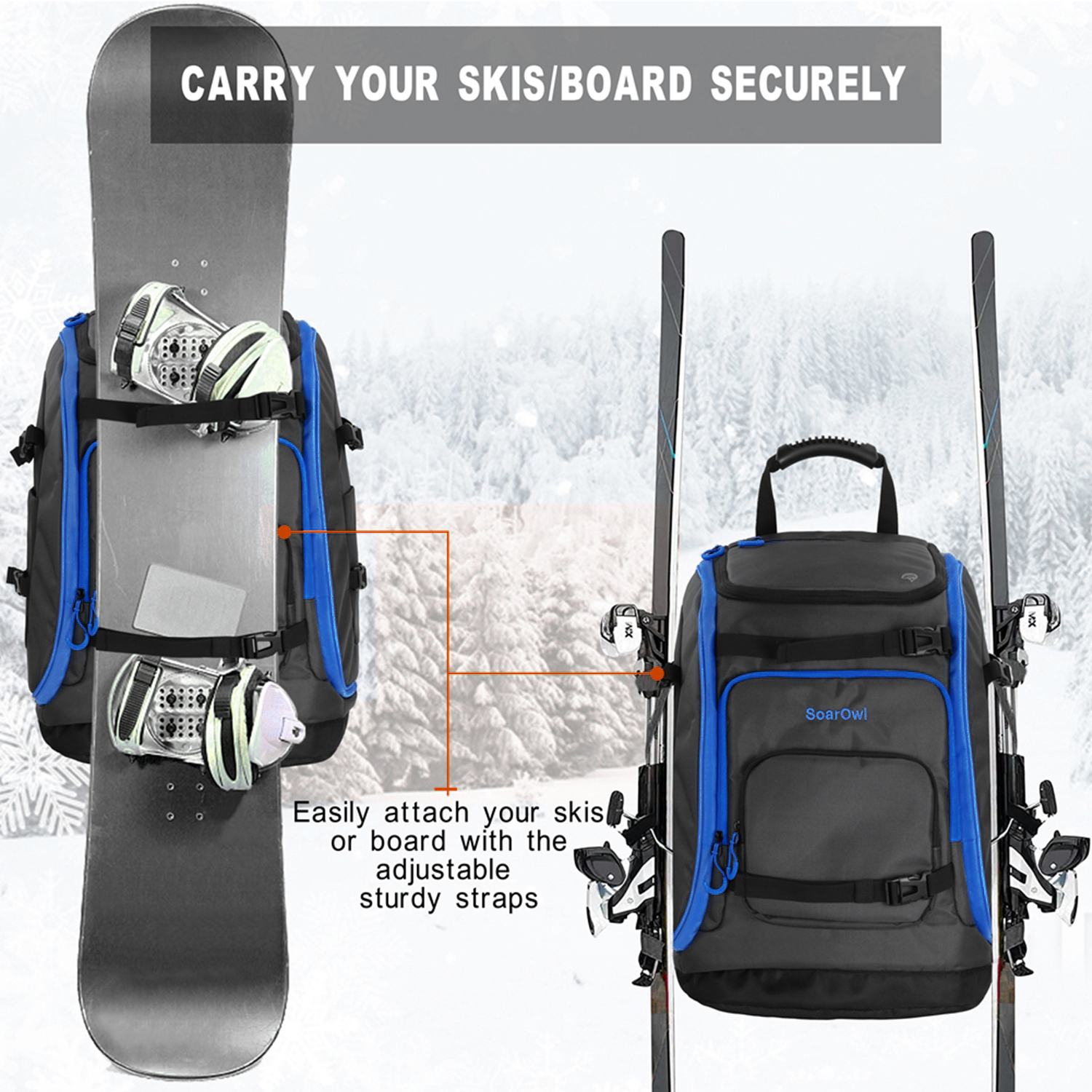 Ski Snowboard Bags Soarowl 50L Большой емкость