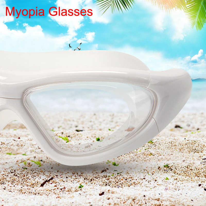 goggles Lunettes de natation à grand cadre avec bouchon d'oreille HD lunettes transparentes Anti-buée Sile étanche hommes femmes lunettes de natation adulte L221028