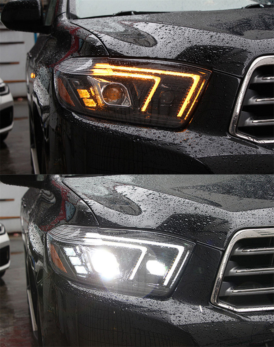 مجموعة المصابيح الأمامية التلقائية لـ Highlander 2009-2011 Kluger LED LED Source High Beam Lens Lamp