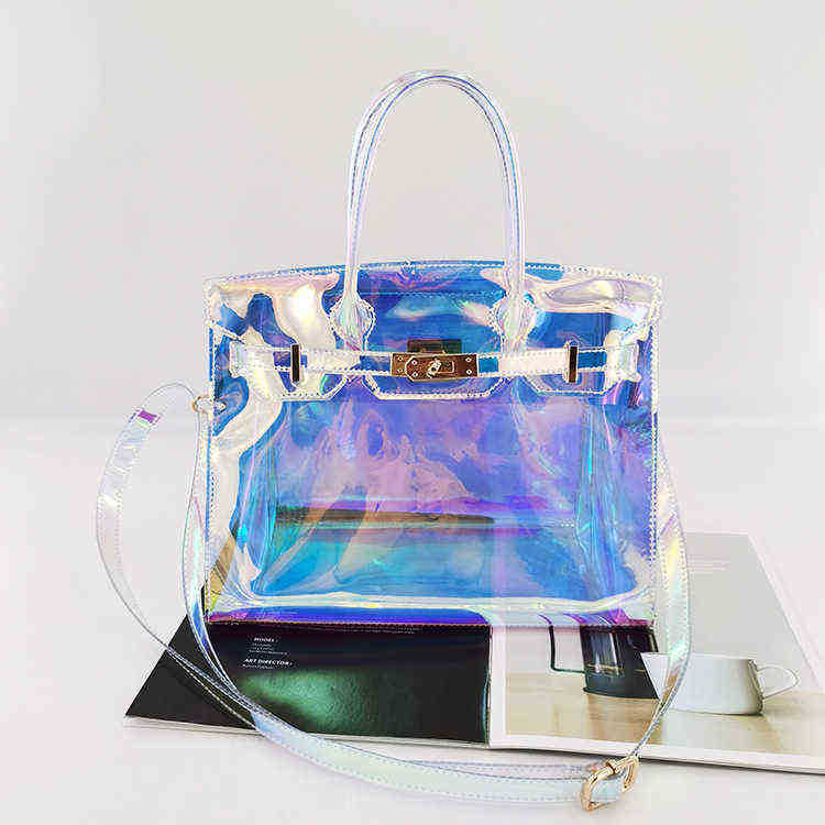 Jelly Saco Transparente Bag Mirage Bolsa de praia PVC PVC Portátil One ombro Straddle Bag 2205142394