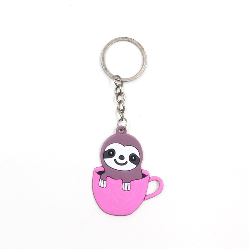 PVC Sloth Keychain S￶t tecknad nyckelring