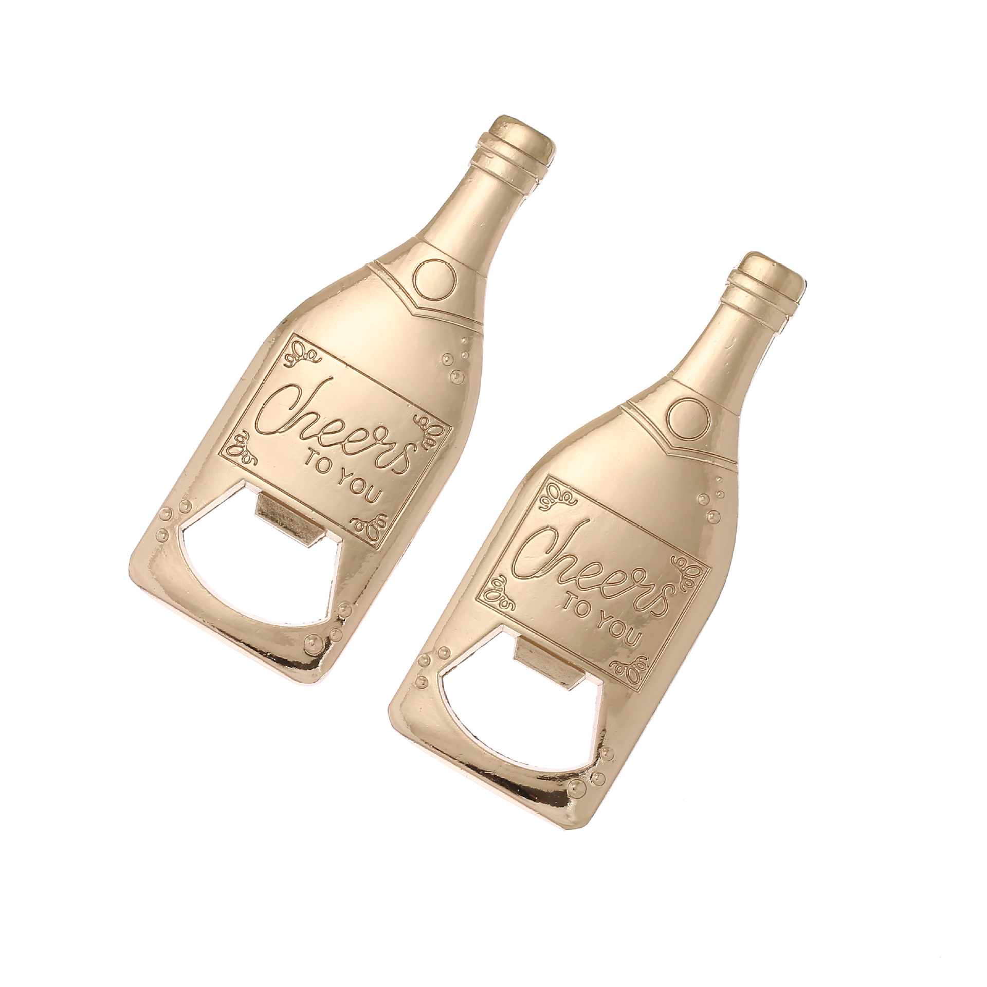 Amazon Hot Sales Wedding Favors Creative Wine Bottle Design Gold Beer Abridor de cerveja Gold In Gift Box Bar Party Decorative Presents