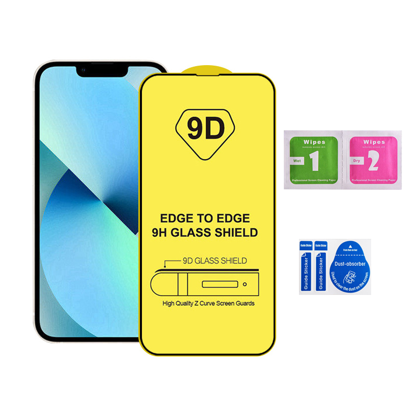 9D Ochrona ochrony ekranu Szkło 9H Pełne temperamenty dla iPhone 13 Mini 11 12 14 Pro X XR XS Max SE2 8 7 6 14PLUS Samsung Galaxy S22 Plus S21 S20 Fe A10 A21S A51 A32 A52