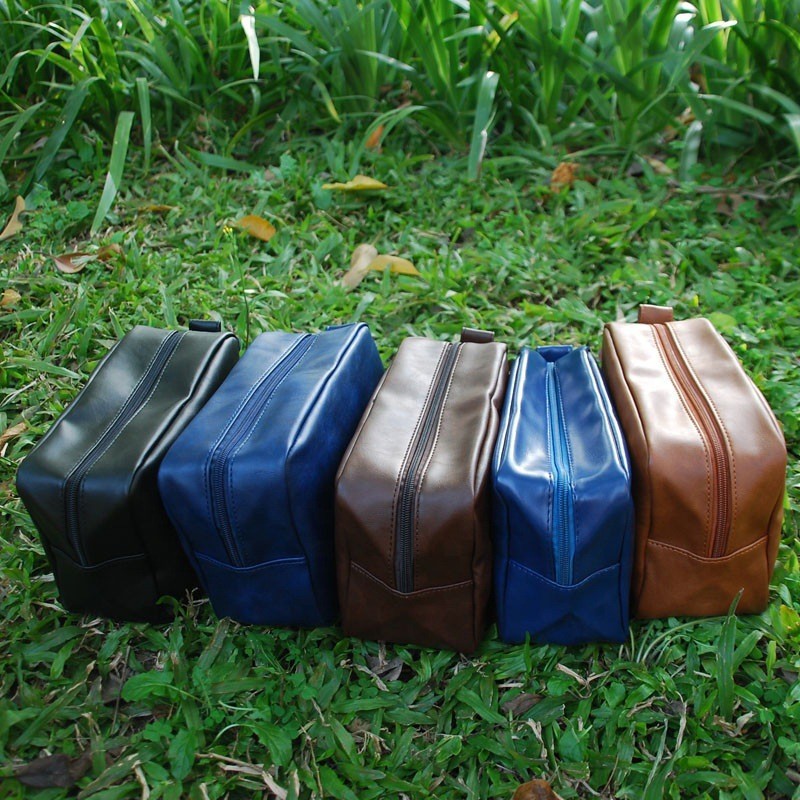 Cosmetic Bags Women PU Plain Large Capacity Solid Cross Waterproof Protable Travel Storage Bag Mix Color