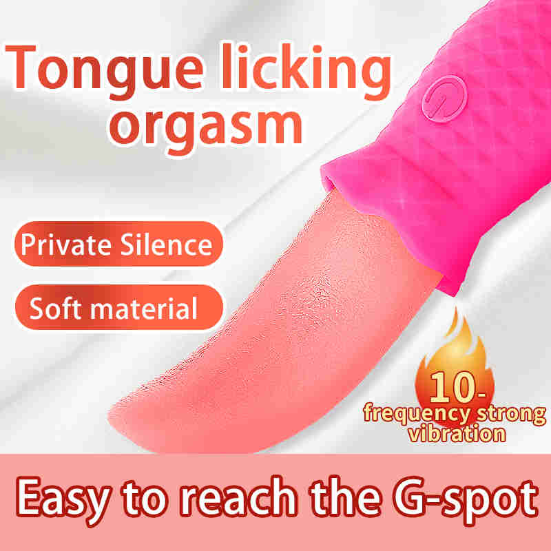 Klitoris och G-spot tungvibrator för kvinnliga tungor som slickar sex leksak 10 hastighet vaginal massage klitoris stimulator vuxen produkt