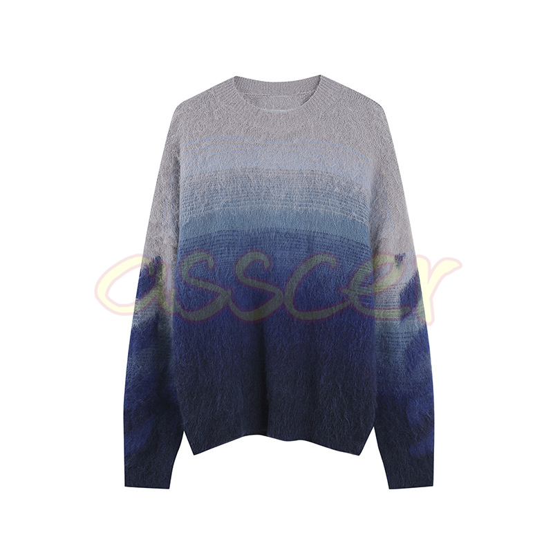 Designer Mens Mohair Sweaters Womens Autumn Winter Sweater Fashion Youth Bottomed Warm Clothing Gradient Color Pullover Knit Shirt Size S-XL