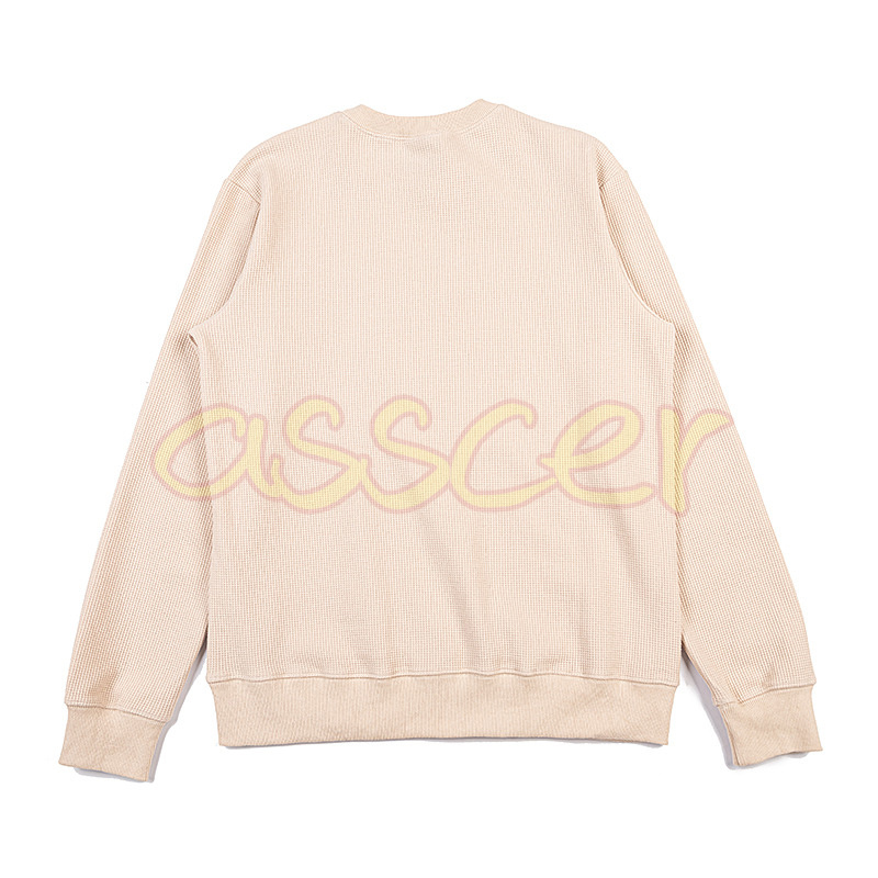 Felpe con cappuccio girocollo da uomo Casual Waffle Felpe con stampa di lettere di moda coppie Pullover unisex Taglia XS-L