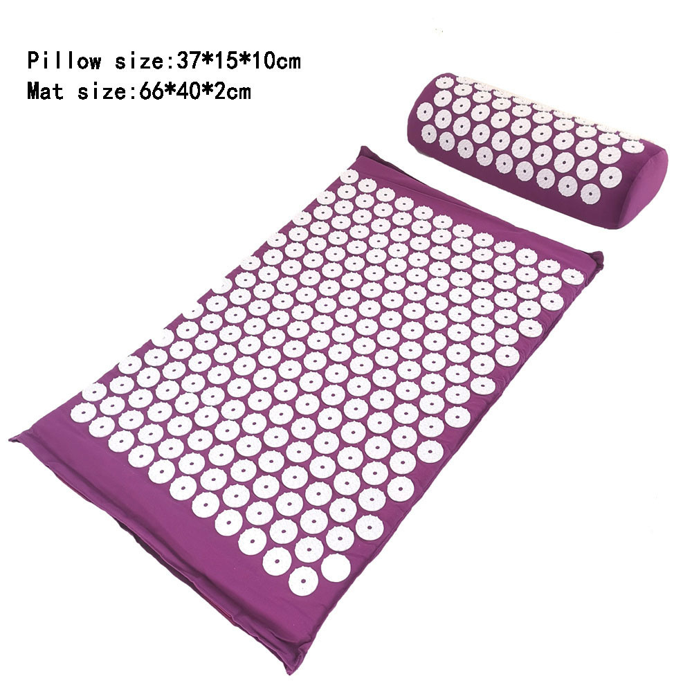 Back Massager Cushion Massage Yoga Mat Acupressure Relieve Pain Stress Body Spike Acupuncture and Pillow Set 221027