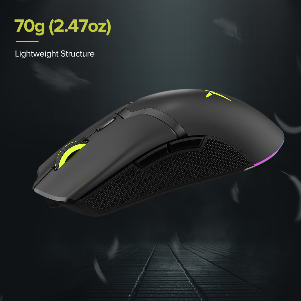 MICE Delux M800 Lichtgewicht Wireless Mouse PAW3335 Optische sensor 16000DPI 70G RGB Oplaadbaar volledig programmeerbaar voor PC Gamer 221027