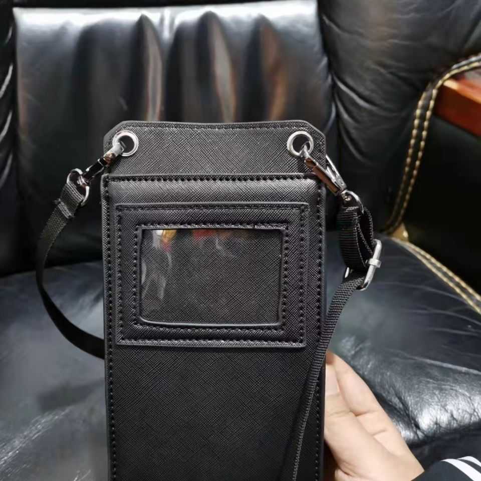 Luxury Designer Handbag 2022 Versatile Black Small Square Leather Mobile Phone Bag Single Shoulder Messenger Bag Mens and Womens Universal Factory Direct Sale