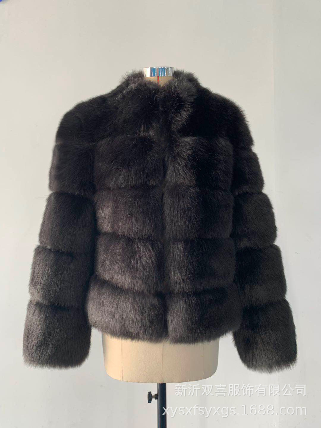 Зимнее толстое теплое пальто с мехом, женское роскошное пушистое пальто из искусственного лисьего меха, женская куртка с воротником-стойкой из искусственного меха, черная верхняя одежда