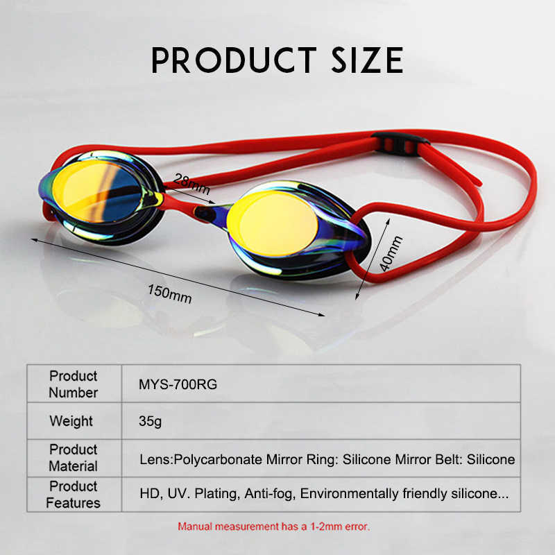 lunettes Compétition professionnelle Lunettes de natation Placage Anti-buée Protection UV étanche Gel de silice Lunettes de plongée Lunettes de course L221028