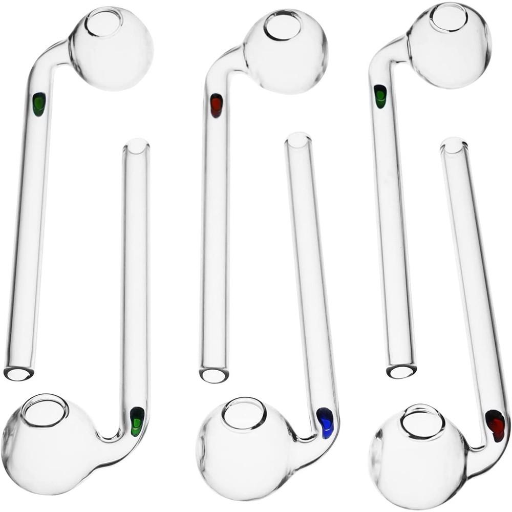 Pyrex verre brûleur à mazout pipe accessoires pour fumer 12cm 14cm 16cm couleur claire transparent gros tube ongles conseils