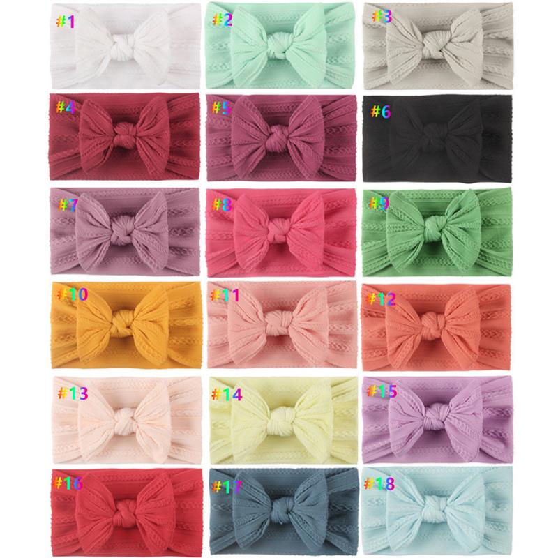 Baby Beadband Bows Hairband Girls Princess Hair Associory Kids Soft Cord Headwrap Infant Wide Turban Bandeau Enfant