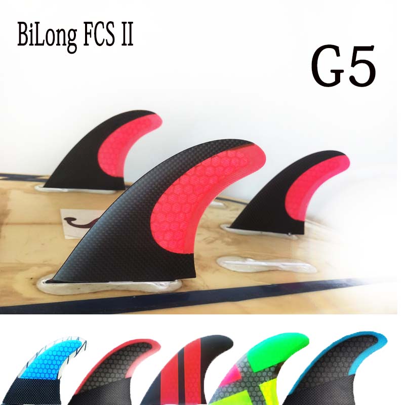 Accessori 3 Acqua SportsSurfing Bilong FCS II Throve 3 G5 Fibra di vetro Fiewcomb Carbonfibra M Dimensione Surf Fin Quilhas Surfing Surfing