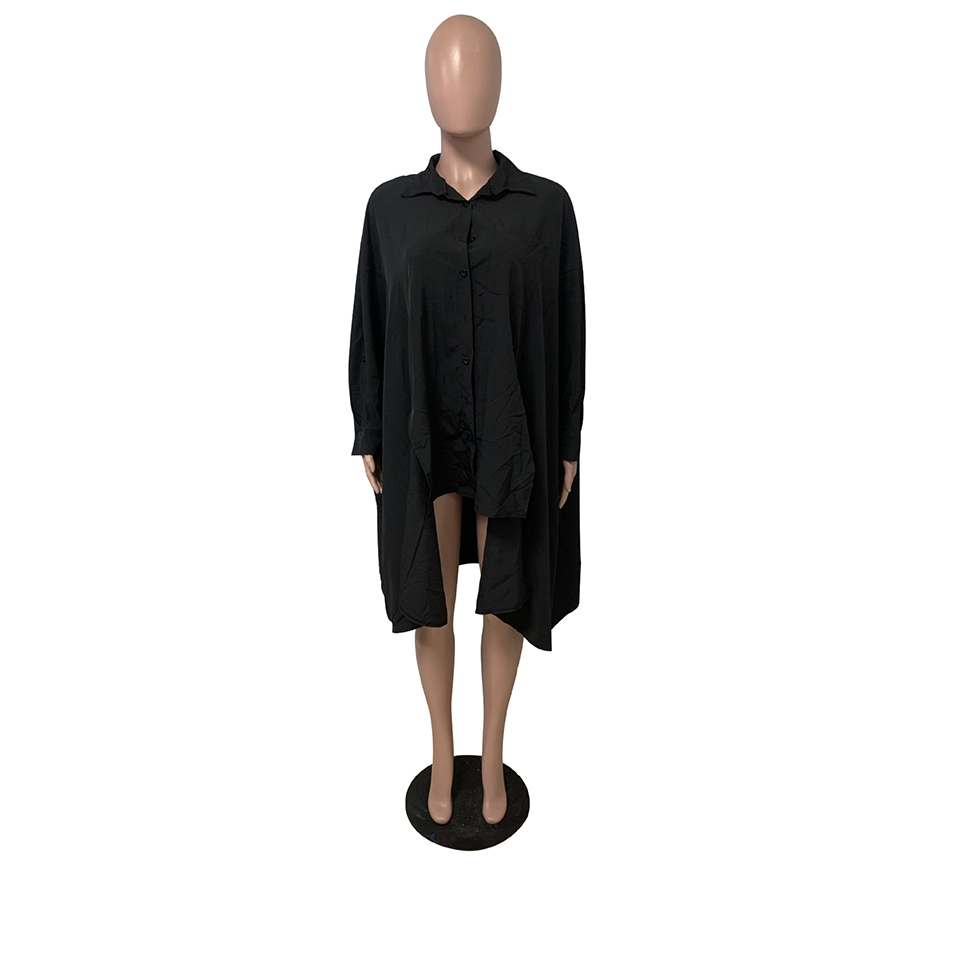 Fashion Women Elegant Shirts Cloak Sleeve Blouses Cape Dresses Casual Batwing Long Sleeve irregular Shirt Dress