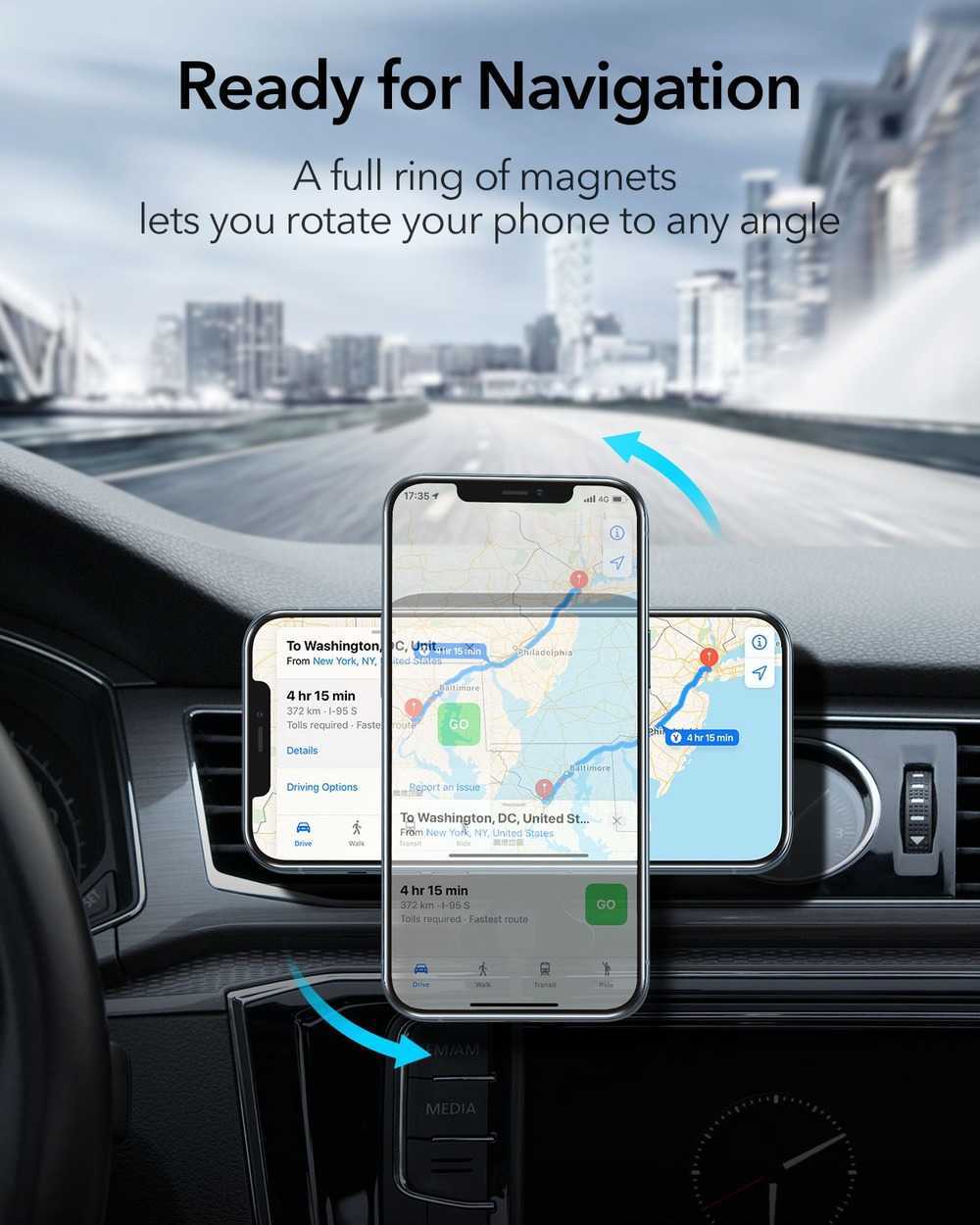 Fast Charge Gyso 20w Carregador de carro magnético Holder sem fio para Magsafing Series iPhone 12 13 14 Pro Max Mini Qi Charging