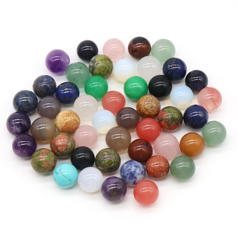 10PCS 12MM Gemstone Spheres for DIY Making Jewelry NO-Drilled Hole Loose Reiki Healing Energy Stone Crysta Balls Round Beads