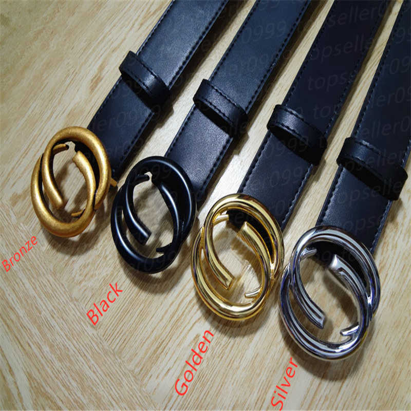 Fashion designer belt gold silver bronze black buckle black leather belts box241m