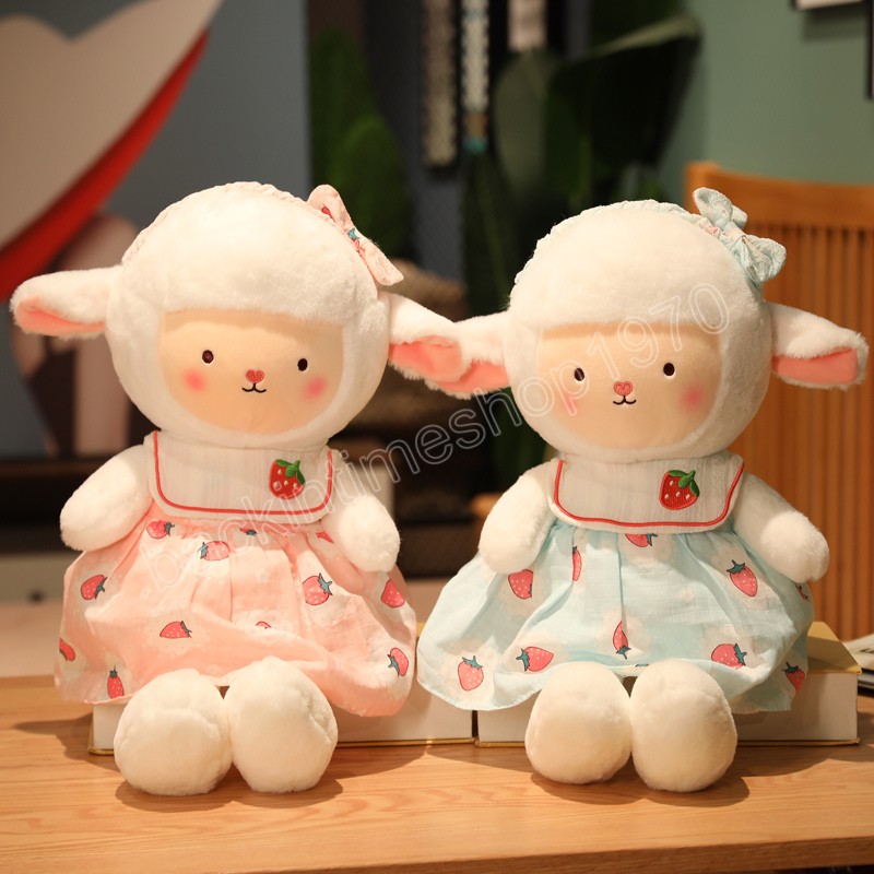 35/45 cm belle robe moutons jouets en peluche Kawaii moutons poupées en peluche doux mignon Animal oreiller pour enfants bébé cadeau d'anniversaire