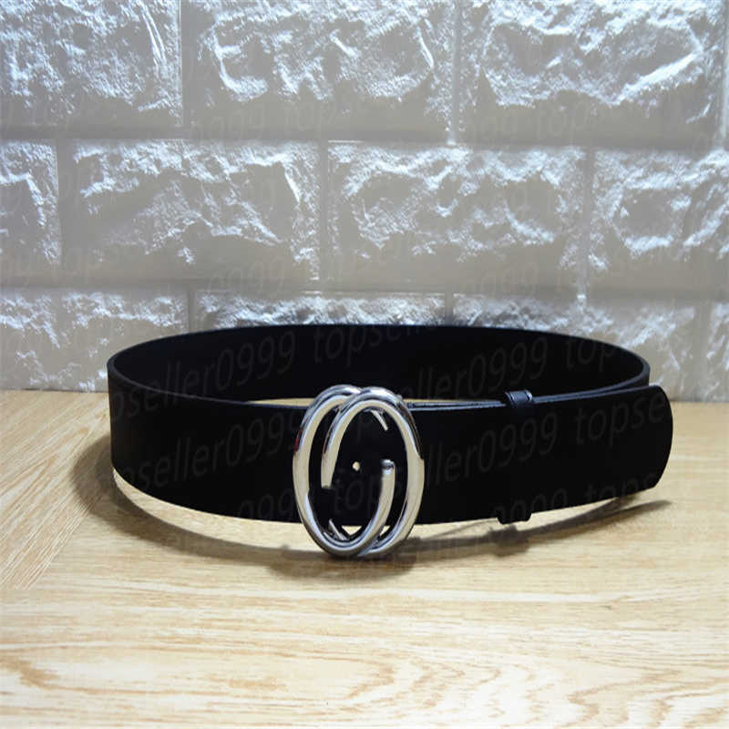 Fashion designer belt gold silver bronze black buckle black leather belts box241m