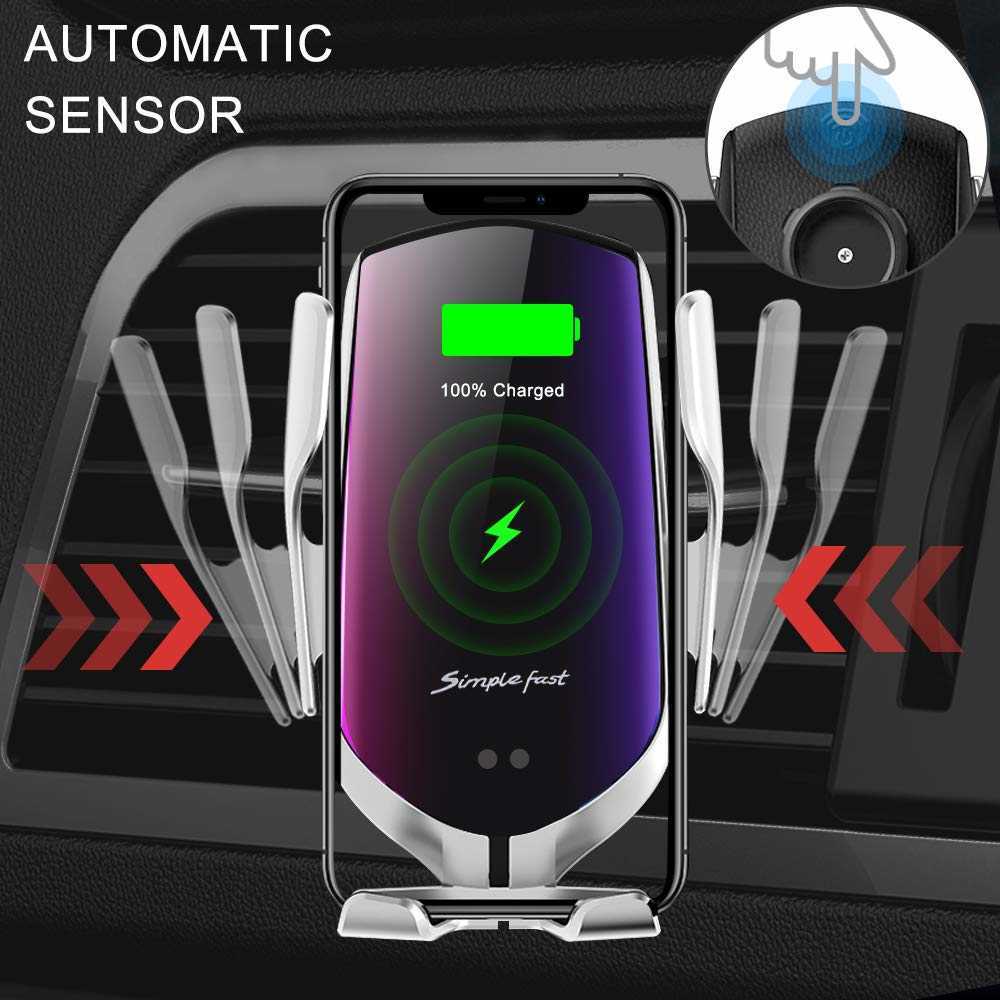 Snabbladdning Qi Wireless R Car Mount Air Vent Mobiltelefon Holing Standing Fit för iPhone 12 13 Pro Max 8 för Xiaomi Samsung S10