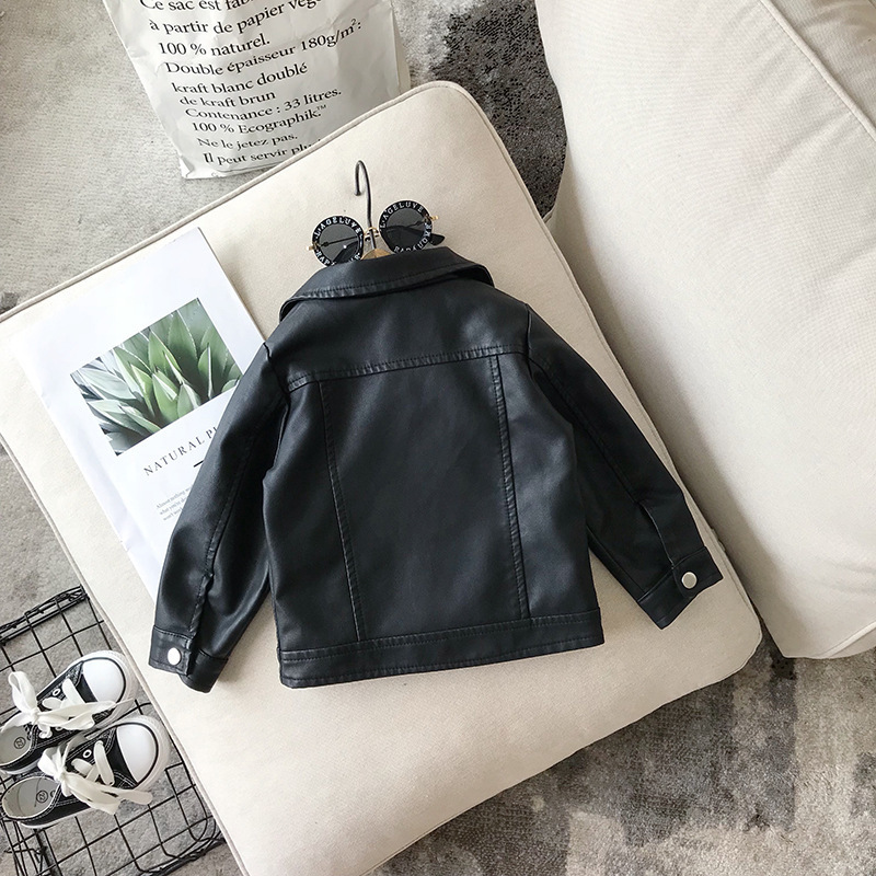 Jackets Brand Baby Girl Boy Spring Autumn Winter PU Coat Jacket Kids Fashion Leather Children Coats Overwear Clothes 1-10age 221107