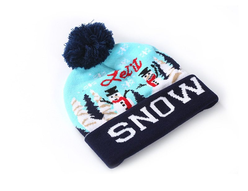 Cappello di Natale lavorato a maglia Beanie Light Up Illuminate Cappello caldo Albero di Natale Pupazzo di neve Bambini Adulti Capodanno Decorazioni di Natale 20 stili