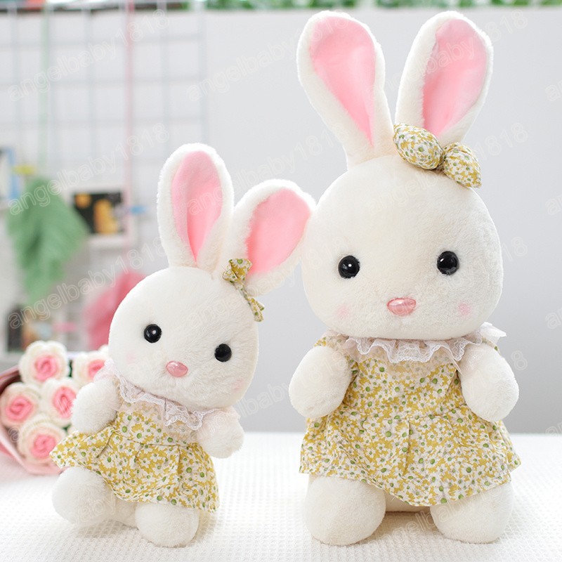 30/40 / 50cm kawaii oreilles longues lapin toys toys mignonnes mignonnes mignonnes de lapin à la jupe de lapin poupées en peluche pour les enfants