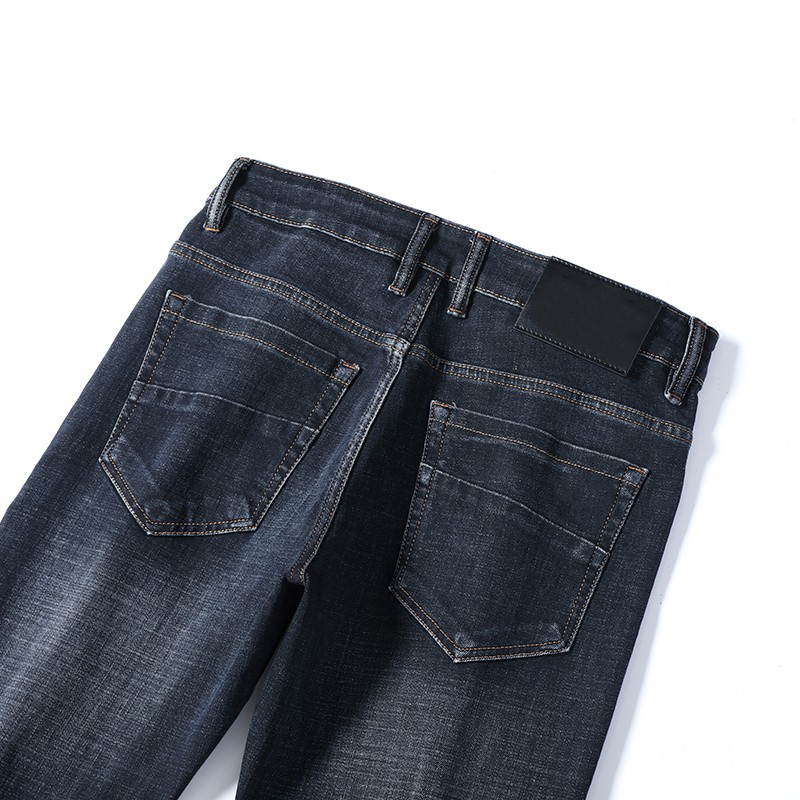 2022 Nieuwe jeans chino broek broek broek voor heren stretch herfst winter close passende jeans katoenen broek gewassen rechte zakelijke casual f02