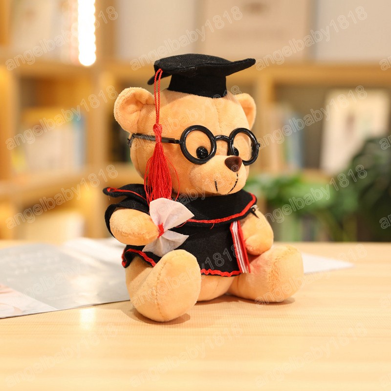 24cm lindo Dr. oso de peluche de juguete suave Kawaii oso de peluche Animal muñecas graduación cumpleaños regalos para niños niñas