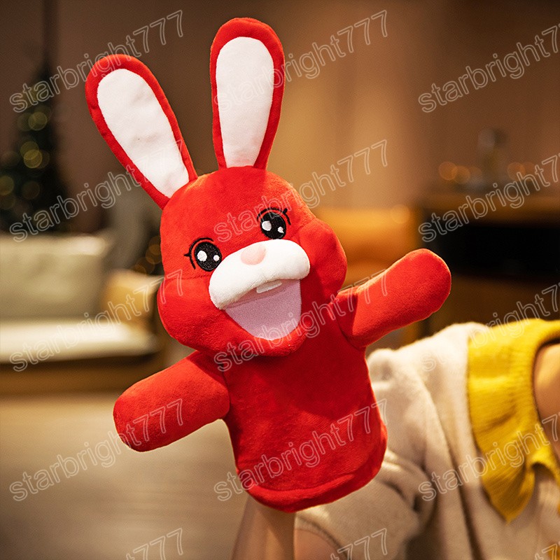 35 cm uroczy królik ręka Puppet Puppet Animal Holiday Celebration Rekwizyty Plush Pluszowe prezenty dla dzieci dziewczyny z okazji urodzin