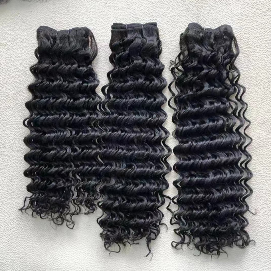 11a Pacotes de cabelo humano peruanos Deep Wave Double Wits 2 peças Extensões de cabelo virgem de extremidade cheia