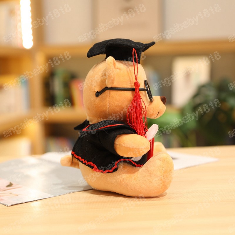 24cm lindo Dr. oso de peluche de juguete suave Kawaii oso de peluche Animal muñecas graduación cumpleaños regalos para niños niñas