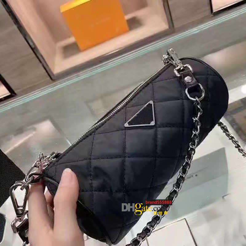 2021 neue Designer-Umhängetasche aus hochwertigem PU-Leder Damenhandtasche Modekette Rautenzylinder Messenger Bags zwei Materialien 335I