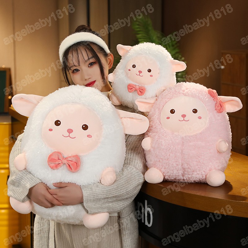 Jouets en peluche mouton gras 25/35/45cm, Animal en peluche, poupée d'agneau, oreiller doux pour bébés filles, cadeau d'anniversaire Kawaii, décoration de canapé et de chambre