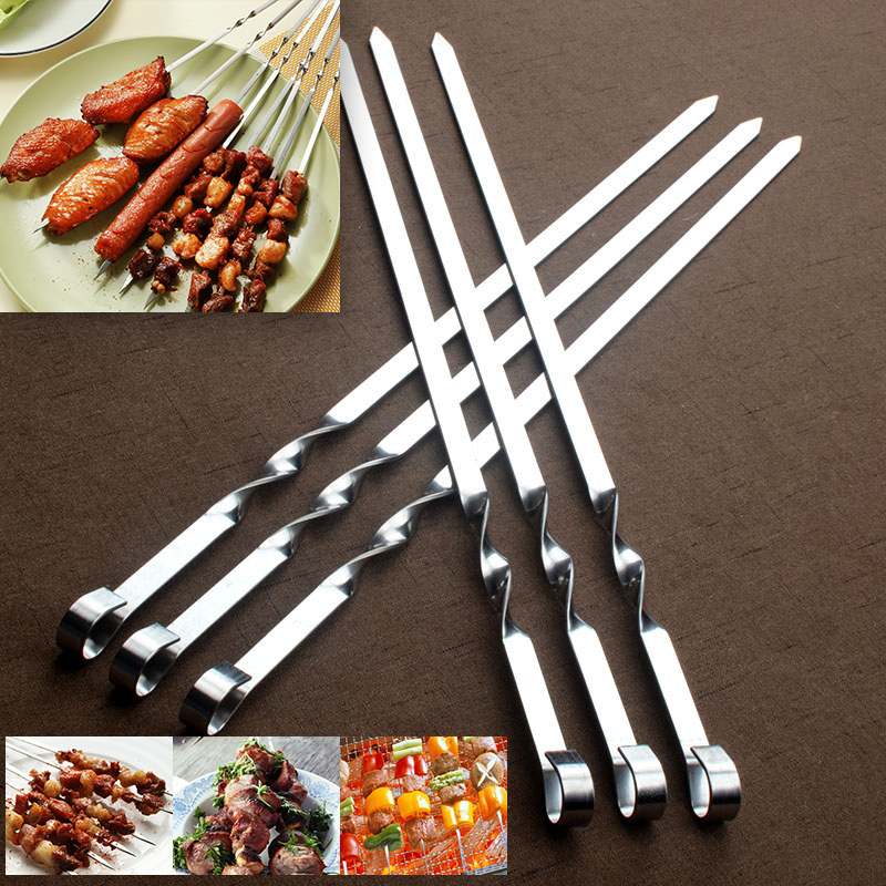 BBQ Tools Accessories Duolvqi Set Barbecue Meat String Skewers Chunks Of Stainless Steel churrasqueira Roast Stick For Outdoor Picnic 221028