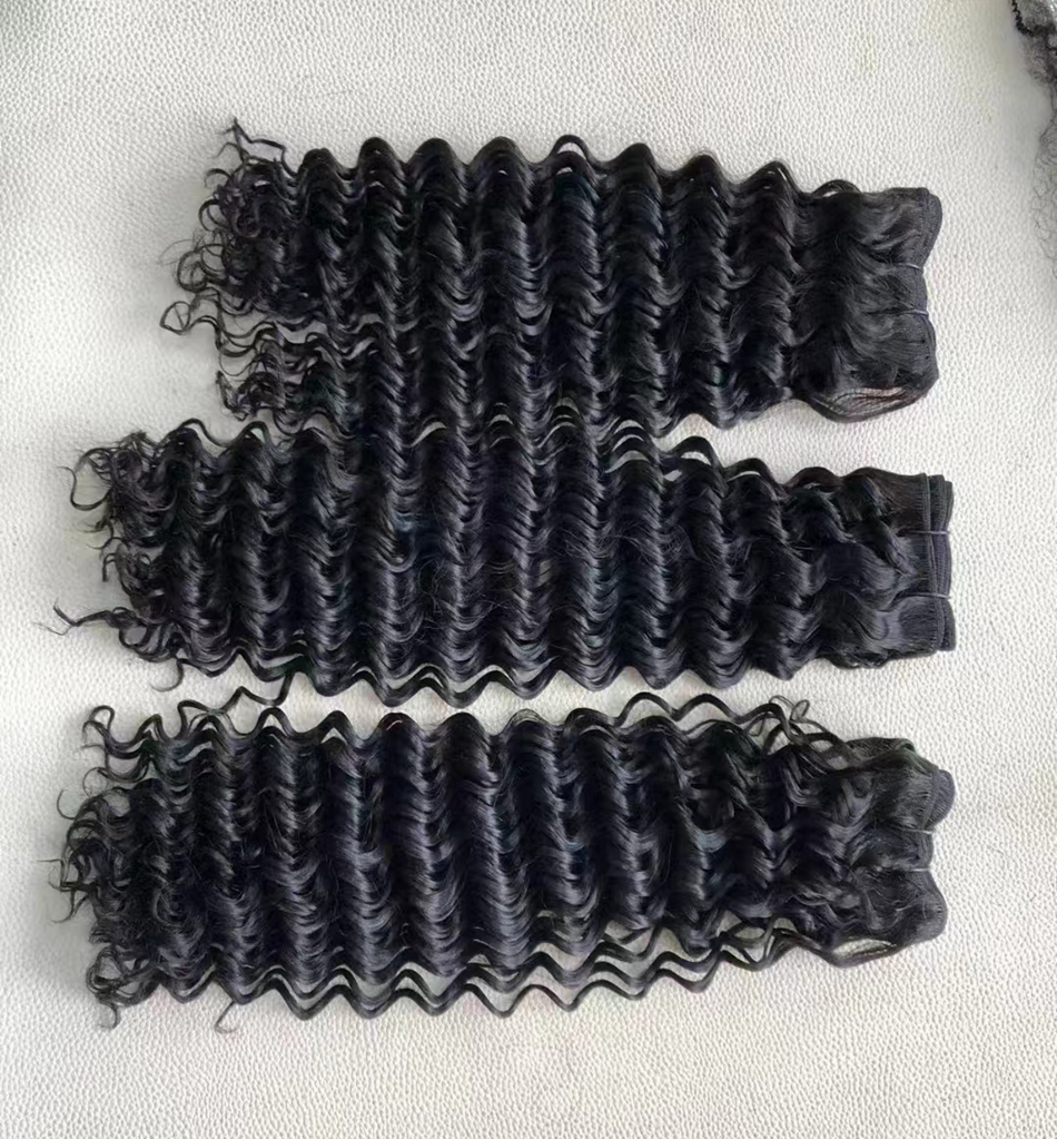 11a Pacotes de cabelo humano peruanos Deep Wave Double Wits 2 peças Extensões de cabelo virgem de extremidade cheia