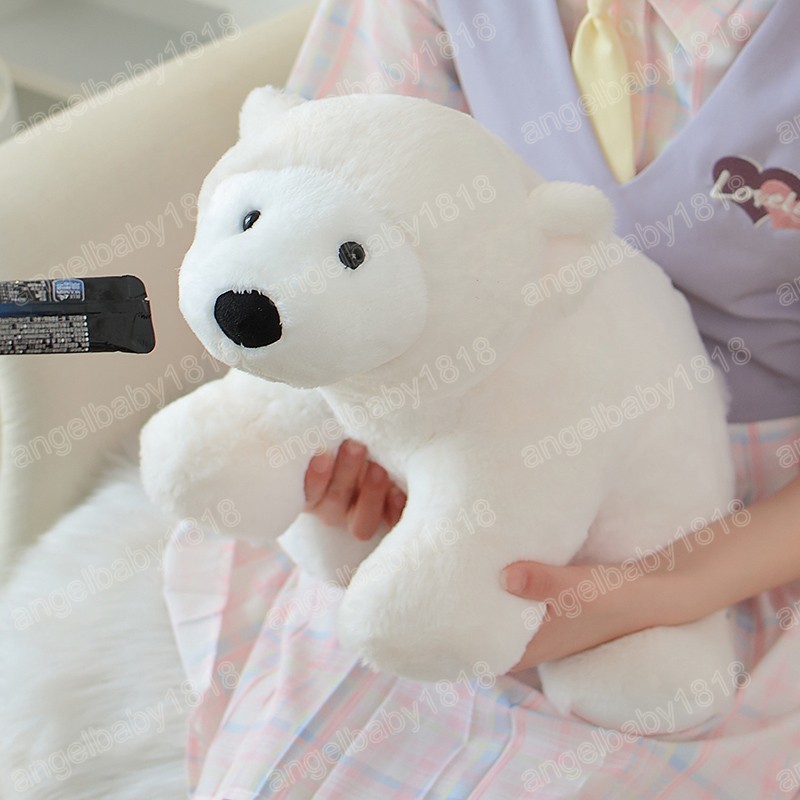 26-50cm Kawaii 북극곰 봉제 장난감 어린이를위한 소프트 박제 동물 인형 아기 사랑스러운 소녀 크리스마스 선물 만화 홈 장식