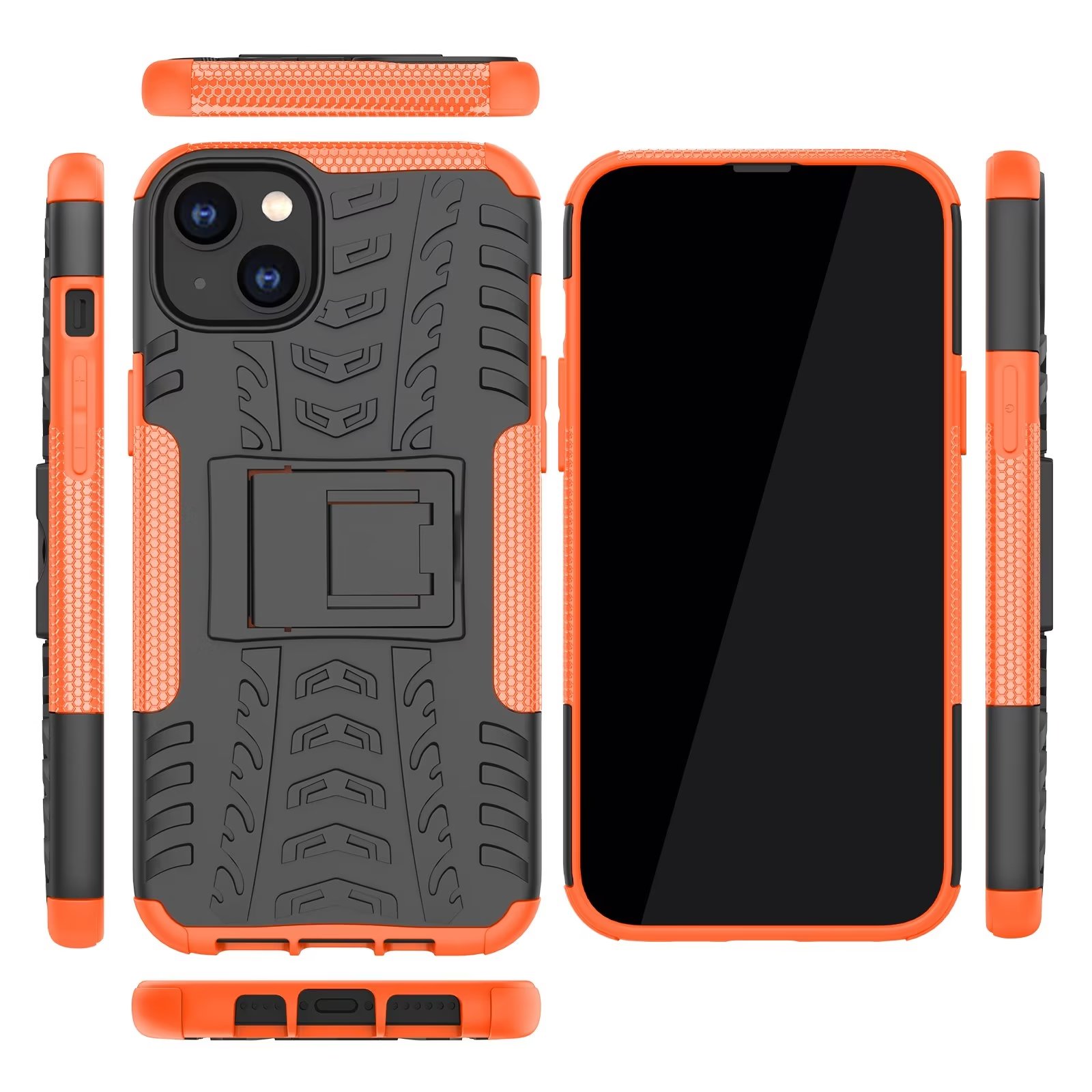 Funda Phone Cases For Iphone 15 14 13 12 11 Pro Max Mini X Xr Xs 8 7 plus 2 into 1 Armor PC TPU Shockproof Tyre Case Cover