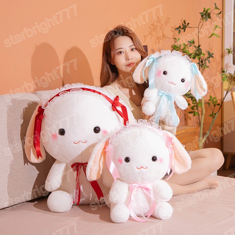 30/40/55 CM Kawaii longue oreille lapin jouets en peluche belle doux lapin oreiller peluche poupées pour enfants filles cadeau de noël