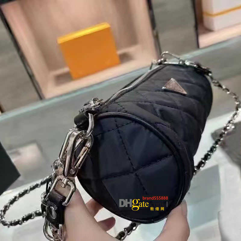 2021 neue Designer-Umhängetasche aus hochwertigem PU-Leder Damenhandtasche Modekette Rautenzylinder Messenger Bags zwei Materialien 335I
