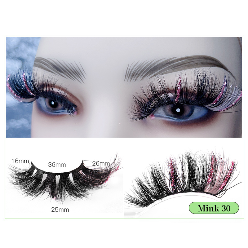 Curly Thick Color Glitter False Eyelashes Naturally Soft & Vivid Hand Made Reusable Multilayer Mink Fake Lashes Extensions Eyes Makeup 14 Models Available DHL