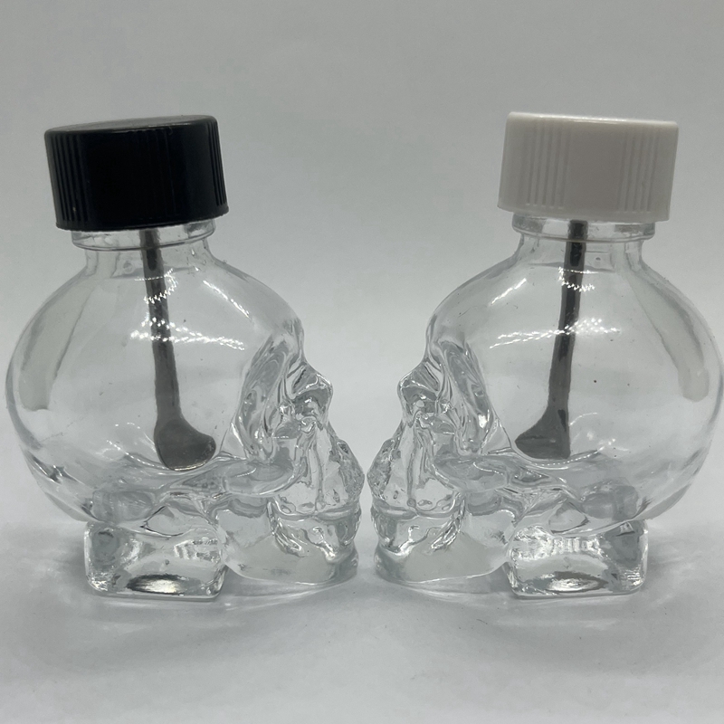 Smoking Pyrex Thick Glass Skull Style Dry Herb Tobacco Spice Miller Snuff Snorter Sniffer Snuffer Storage Bottle Dabber Spoon Cigarette Holder Stash Jars