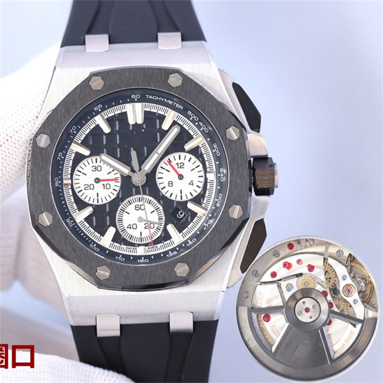 ZF Montre de luxe mens watches 44X17mm 3120 chronograph mechanical movement Ceramic ring 316L steel case luxury watch Wristwatches